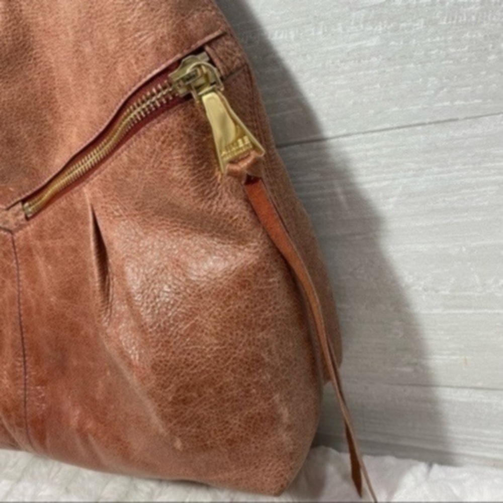 Aimee Kestenberg Slouchy Distressed Pink Leather Hobo Bag - Picture 2 of 15